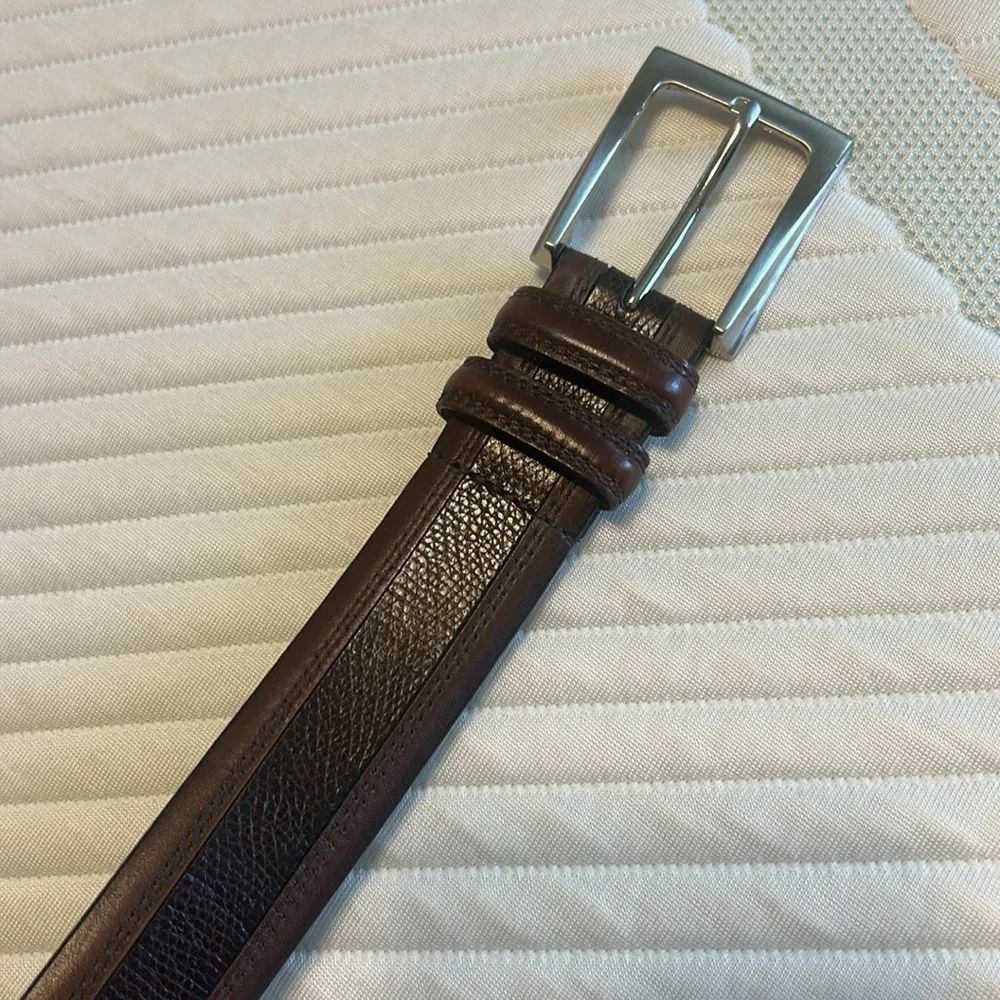 Allen Edmonds Brown Textured Calfskin Belt